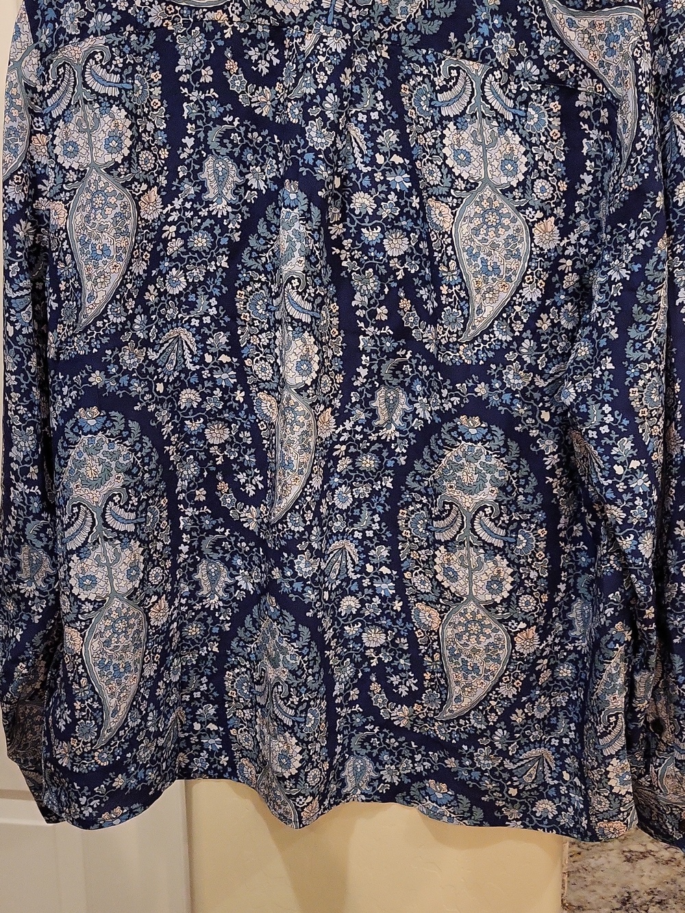 NWT J. Crew Silk Paisley Long Sleeved Blouse Size Large - Picture 7 of 7